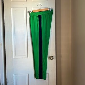 J.Crew green and navy silk pants XS